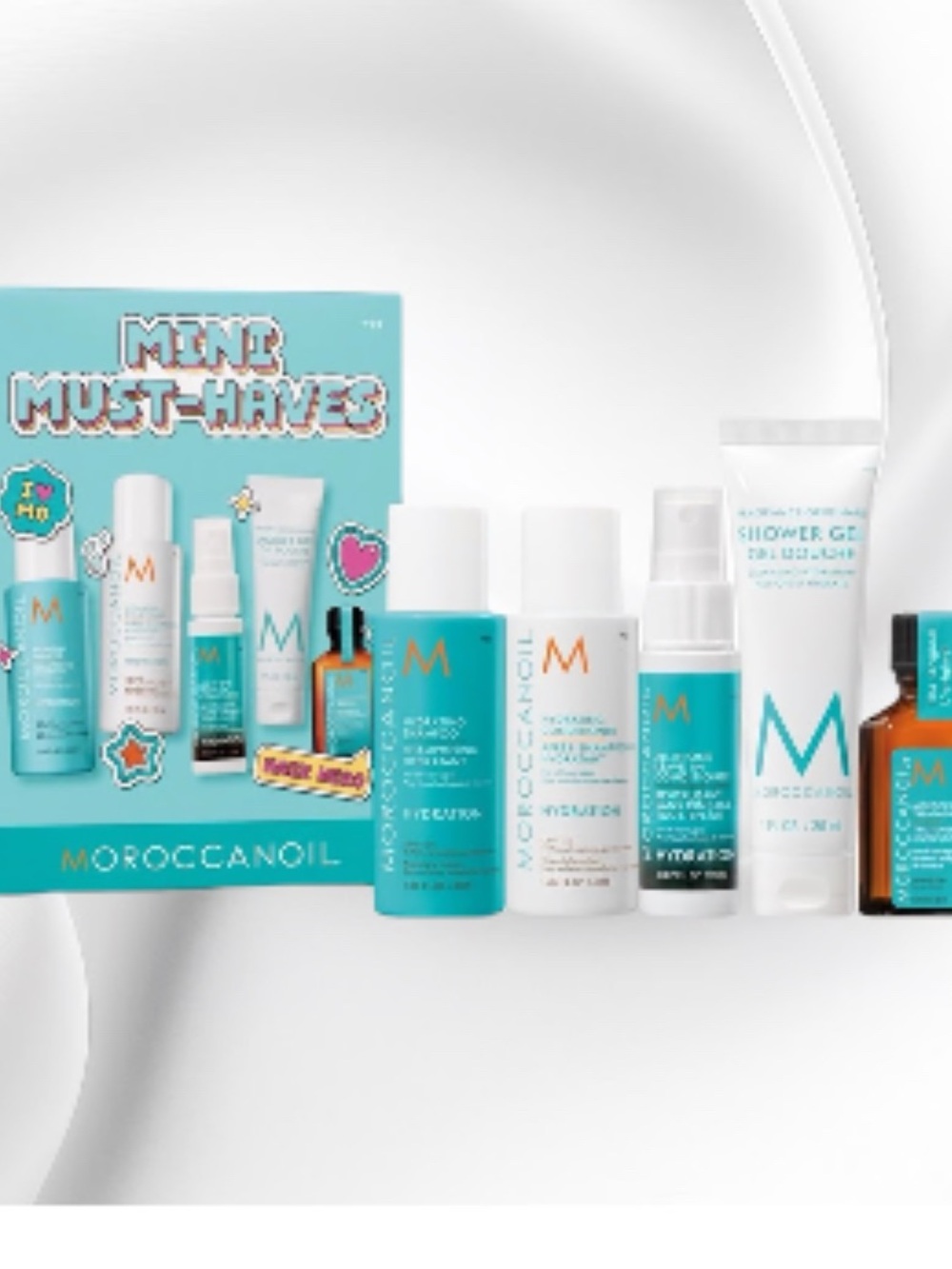 Moroccanoil Mini Must-Haves Skincare & Hair Care Set — Turquoise & White